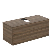 Immagine di Ideal Standard ADAPTO mobile sottolavabo L.120 cm, completo di top forato, finitura noce scuro U8598FW