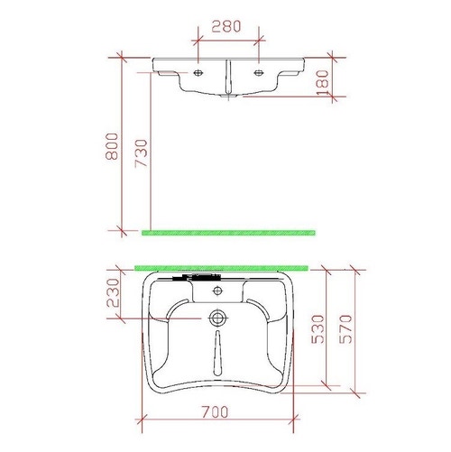 Immagine di Bocchi VERA lavabo sospeso, ergonomico con fronte concavo per avvicinamento facilitato, appoggiagomiti 70x57cm, colore bianco NS98000