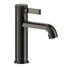 Immagine di Gessi INCISO- miscelatore lavabo H.20 cm, senza scarico, con flessibili di collegamento, finitura black metal brushed PVD 58002#707