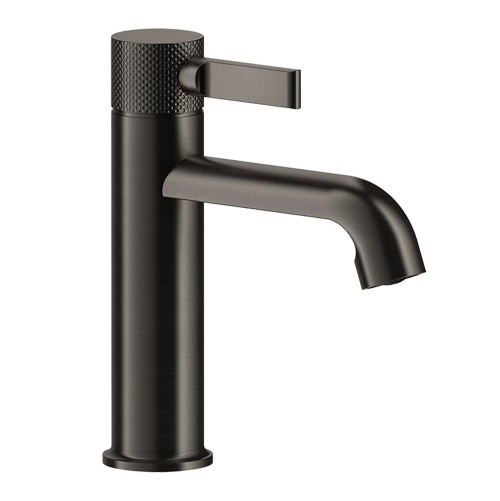 Immagine di Gessi INCISO- miscelatore lavabo H.20 cm, senza scarico, con flessibili di collegamento, finitura black metal brushed PVD 58002#707
