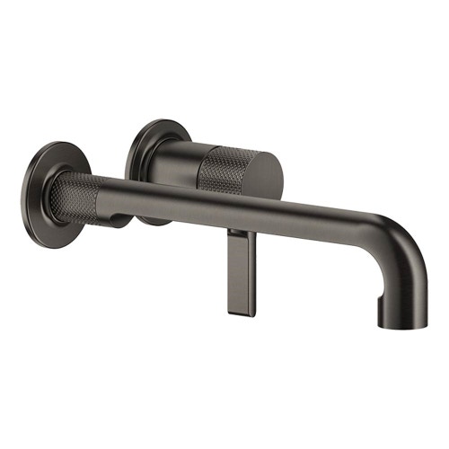 Immagine di Gessi INCISO- miscelatore lavabo P. 30 cm a parete, senza scarico, finitura black metal brushed PVD 58089#707