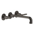 Immagine di Gessi INCISO- gruppo lavabo P.27 cm, tre fori a parete, senza scarico, finitura black metal brushed PVD 58092#707