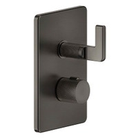 Immagine di Gessi INCISO- miscelatore termostatico a parete per doccia, 3 uscite, finitura black metal brushed PVD 58136#707
