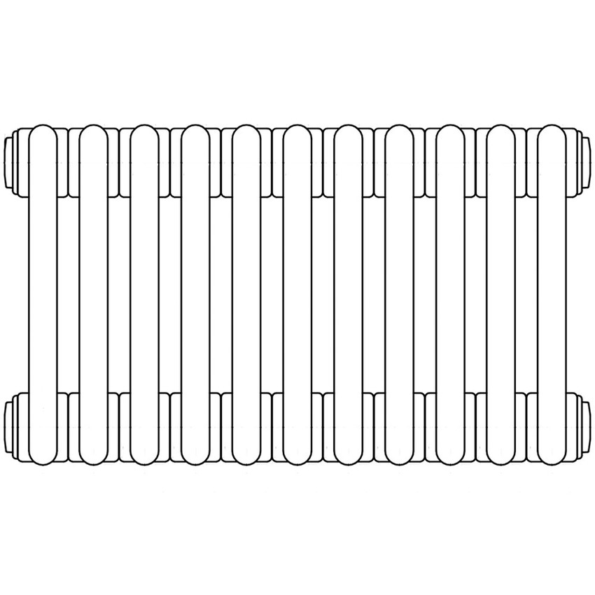 Immagine di Irsap TESI 3 radiatore per sostituzione A, 11 elementi, H.186,5 L.49,5 P.10,1 cm, colore nero finitura lucido RT318651110IRNON
