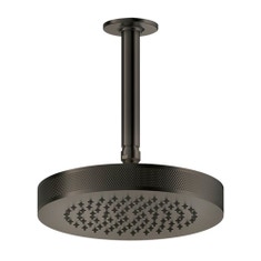 Immagine di Gessi INCISO SHOWER soffione anticalcare per doccia, a soffitto, orientabile, finitura black metal brushed PVD 58186#707