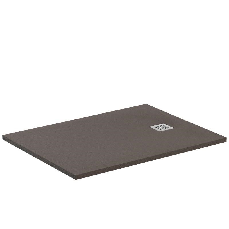 Immagine di Ideal Standard ULTRA FLAT S piatto doccia rettangolare ultrasottile Ideal Solid 160 x 80 cm, finitura opaca effetto pietra, moka K8276FU