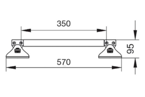 Immagine di Bocchi OGNIDOVE, maniglione 350 mm a ventosa, bianco AM-08G