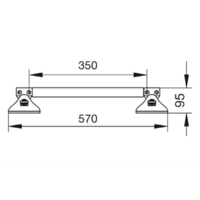 Immagine di Bocchi OGNIDOVE, maniglione 350 mm a ventosa, bianco AM-08G