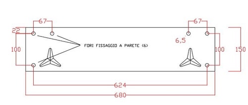Immagine di Bocchi VERA coppia mensole meccaniche reclinabili per lavabo Vera, 68x15cm, acciaio verniciato NS8291C