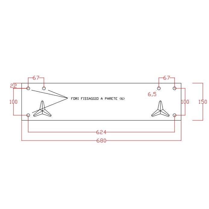 Immagine di Bocchi VERA coppia mensole meccaniche reclinabili per lavabo Vera, 68x15cm, acciaio verniciato NS8291C