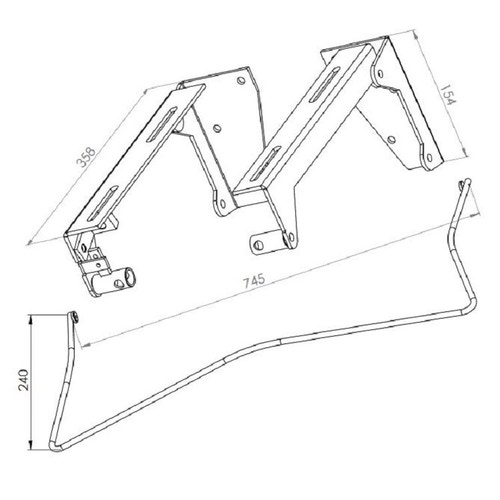 Immagine di Bocchi VERA coppia mensole pneumatiche reclinabili per lavabo Vera, 15,4x74,5x35,8cm, acciaio verniciato NS8590C