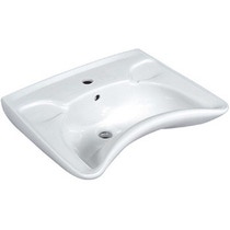 Bocchi NS98147 SLIM lavabo sospeso, ergonomico con fronte concavo per  avvicinamento facilitato, appoggiagomiti 60x51cm, colore bianco