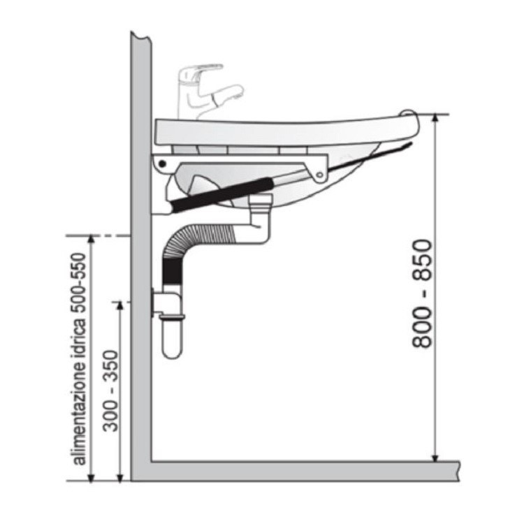 Immagine di Bocchi SLIM lavabo sospeso, ergonomico con fronte concavo per avvicinamento facilitato, appoggiagomiti 60x51cm, colore bianco NS98147 