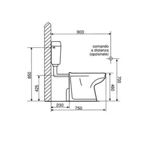 Immagine di Bocchi WABI 503 W.C./bidet per disabili a pavimento, apertura anteriore per doccetta, senza sedile NS94100