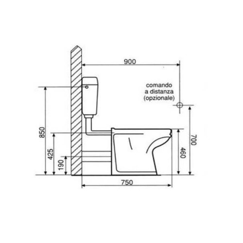 Immagine di Bocchi WABI 503 W.C./bidet per disabili a pavimento, apertura anteriore per doccetta, senza sedile NS94100