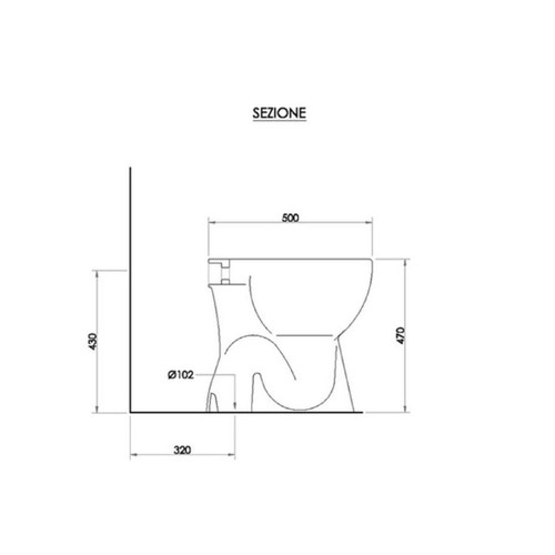 Immagine di Bocchi NEOS, W.C. per disabili a pavimento, senza sedile, senza apertura anteriore NS96535