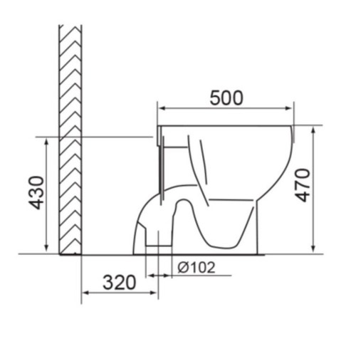 Immagine di Bocchi SLIM, W.C. per disabili a pavimento, senza sedile, con apertura anteriore NS96435