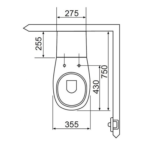 Immagine di Bocchi NEOS, W.C. per disabili sospeso, senza sedile, senza apertura anteriore, completo di sifone NS95536