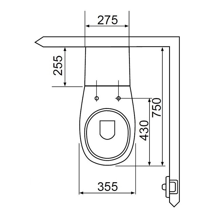 Immagine di Bocchi NEOS, W.C. per disabili sospeso, senza sedile, senza apertura anteriore, completo di sifone NS95536