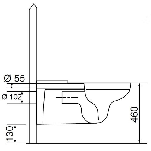 Immagine di Bocchi NEOS, W.C. per disabili sospeso, senza sedile, senza apertura anteriore, completo di sifone NS95536
