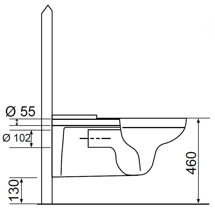 Immagine di Bocchi NEOS, W.C. per disabili sospeso, senza sedile, senza apertura anteriore, completo di sifone NS95536