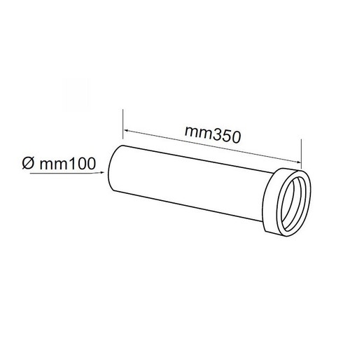 Immagine di Bocchi Raccordo dritto per sanitari a parete WABI, diametro 10cm, bianco NSWE1102