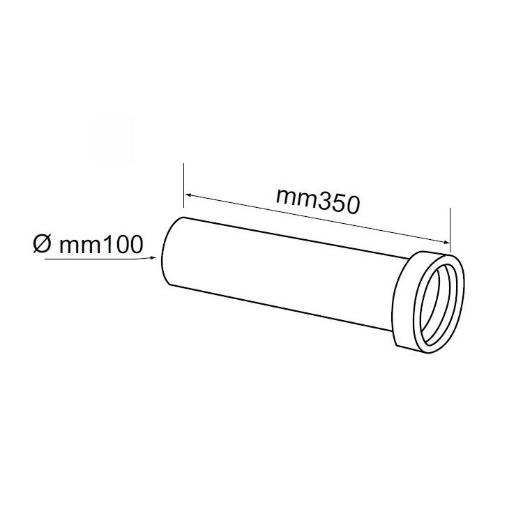Immagine di Bocchi Raccordo dritto per sanitari a parete WABI, diametro 10cm, bianco NSWE1102