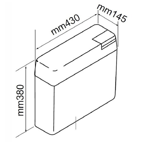 Immagine di Bocchi Cassetta di  risciacquo esterna per W.C. WABI, con azionamento a mezzo placca sul coperchio, 38x43x14,5cm, polipropilene, bianco NS94101