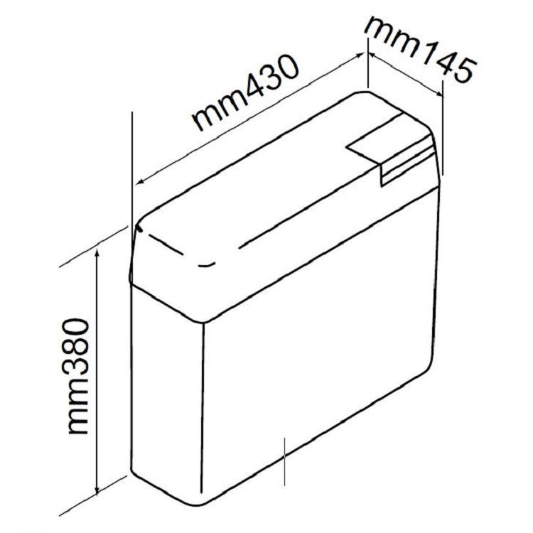 Immagine di Bocchi Cassetta di  risciacquo esterna per W.C. WABI, con azionamento a mezzo placca sul coperchio, 38x43x14,5cm, polipropilene, bianco NS94101