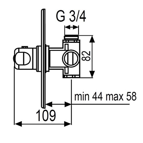 Immagine di Bocchi BOMIX DI 6 miscelatore termostatico per vasca-doccia, senza rubinetto di arresto, diametro 19, cromo lucido NMB01401
