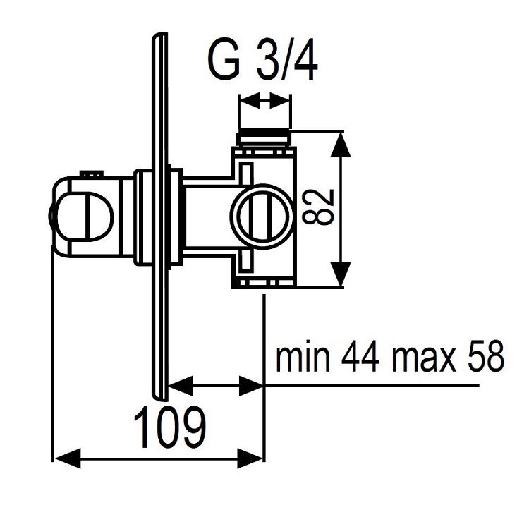 Immagine di Bocchi BOMIX DI 6 miscelatore termostatico per vasca-doccia, senza rubinetto di arresto, diametro 19, cromo lucido NMB01401