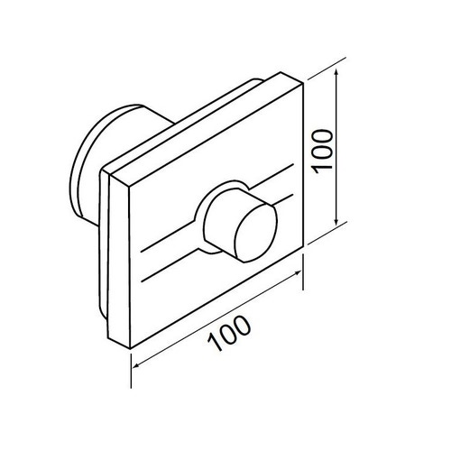Immagine di Bocchi kit comando pneumatico a distanza da incasso monotasto per scarico cassetta W.C., 10x10cm, bianco NS7068