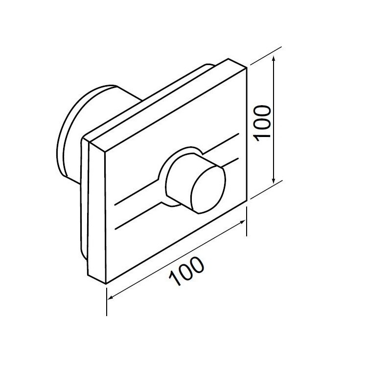 Immagine di Bocchi kit comando pneumatico a distanza da incasso monotasto per scarico cassetta W.C., 10x10cm, bianco NS7068