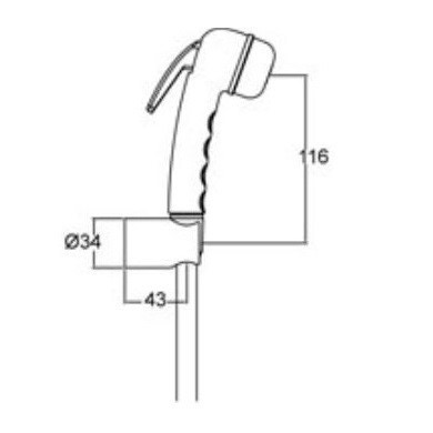 Immagine di Bocchi Doccetta con flessibile completa di leva per il comando dell'acqua a chiusura automatica, ABS antiurto, nero NV00621