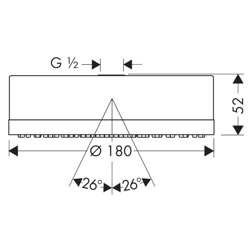 Immagine di Axor CITTERIO soffione doccia 180, 1 jet, finitura cromo 28489000