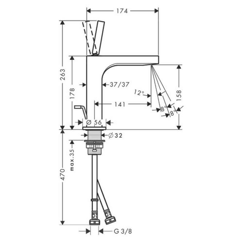 Immagine di Axor CITTERIO miscelatore monocomando lavabo 160, con set di scarico pop-up, finitura cromo 39031000