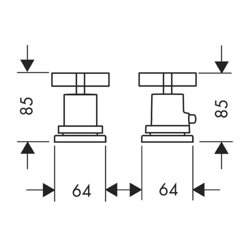 Immagine di Axor CITTERIO miscelatore termostatico 2 fori, per bordo vasca, con maniglie a croce, finitura cromo 39480000