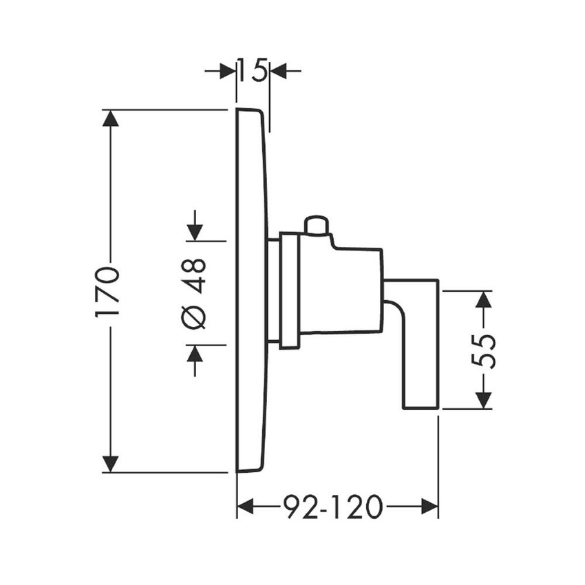 Immagine di Axor CITTERIO miscelatore termostatico ad incasso, con valvola d'arresto e maniglia a croce, finitura cromo 39705000