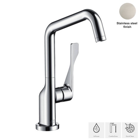 Immagine di Axor CITTERIO miscelatore cucina con bocca alta orientabile finitura acciaio optic 39850800