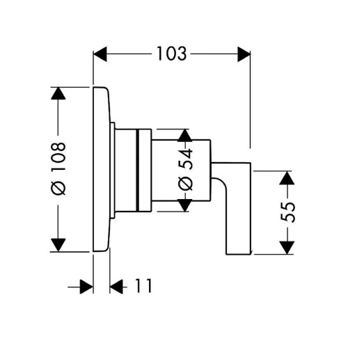 Immagine di Axor CITTERIO valvola d'arresto e deviatore Trio/quattro ad incasso, con maniglia a leva, finitura cromo 39920000