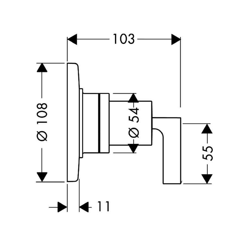 Immagine di Axor CITTERIO valvola d'arresto e deviatore Trio/quattro ad incasso, con maniglia a leva, finitura cromo 39920000