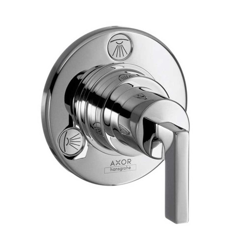 Immagine di Axor CITTERIO valvola d'arresto e deviatore Trio/quattro ad incasso, con maniglia a leva, finitura cromo 39920000