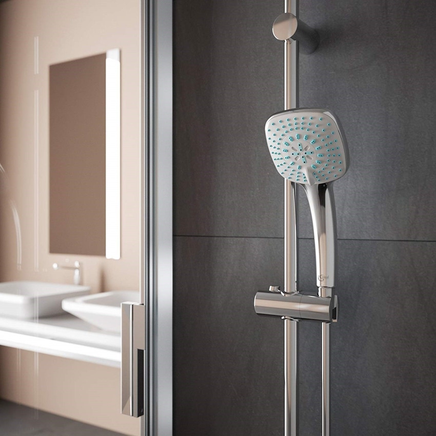 Immagine di Ideal Standard IDEALRAIN doccetta M3 Cube di dimensione 10 cm a 3 funzioni, finitura cromo B0003AA