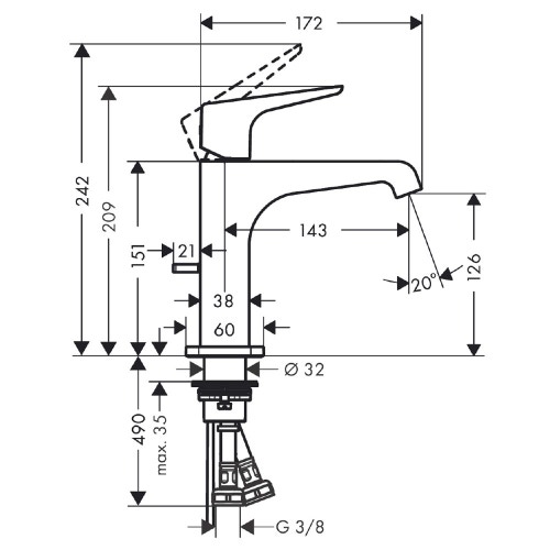 Immagine di Axor CITTERIO E set rubinetteria con miscelatore lavabo con scarico e miscelatore bidet con scarico, con maniglia a leva, finitura cromo SETCITE001