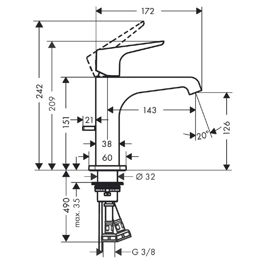 Immagine di Axor CITTERIO E set rubinetteria con miscelatore lavabo con scarico e miscelatore bidet con scarico, con maniglia a leva, finitura cromo SETCITE001