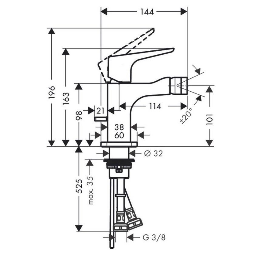 Immagine di Axor CITTERIO E set rubinetteria con miscelatore lavabo con scarico e miscelatore bidet con scarico, con maniglia a leva, finitura cromo SETCITE001
