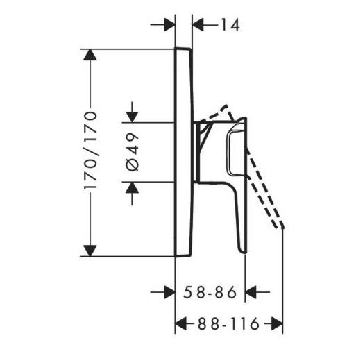 Immagine di Axor CITTERIO E miscelatore monocomando doccia, ad incasso, finitura cromo 36655000