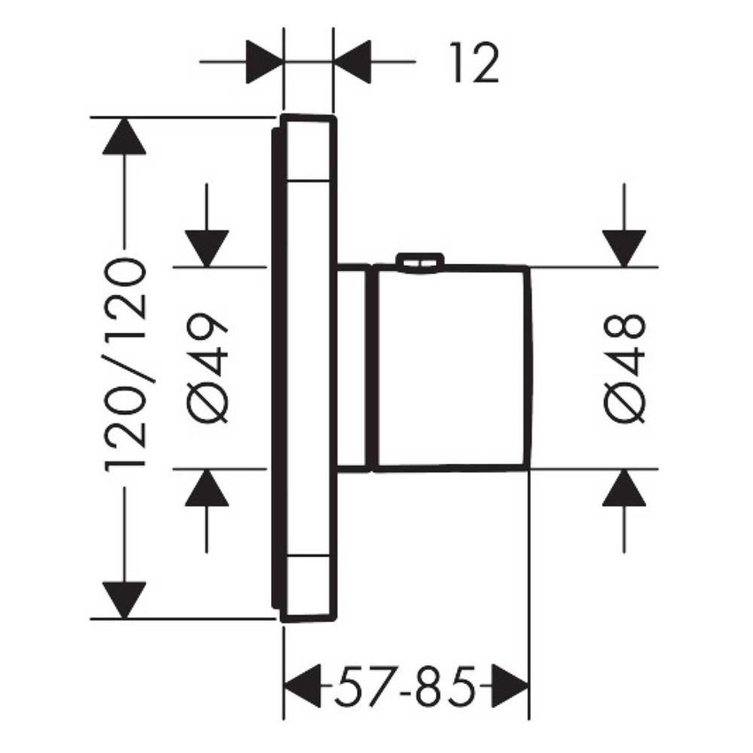 Immagine di Axor CITTERIO E miscelatore termostatico 120/120, ad incasso, finitura cromo 36702000