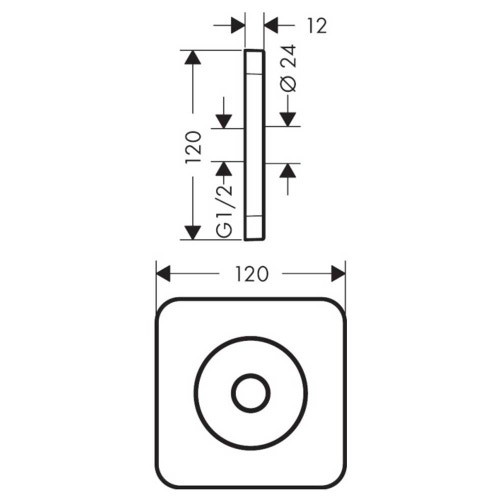 Immagine di Axor CITTERIO E piastra incasso a parete 120/120, softcube, finitura cromo 36725000