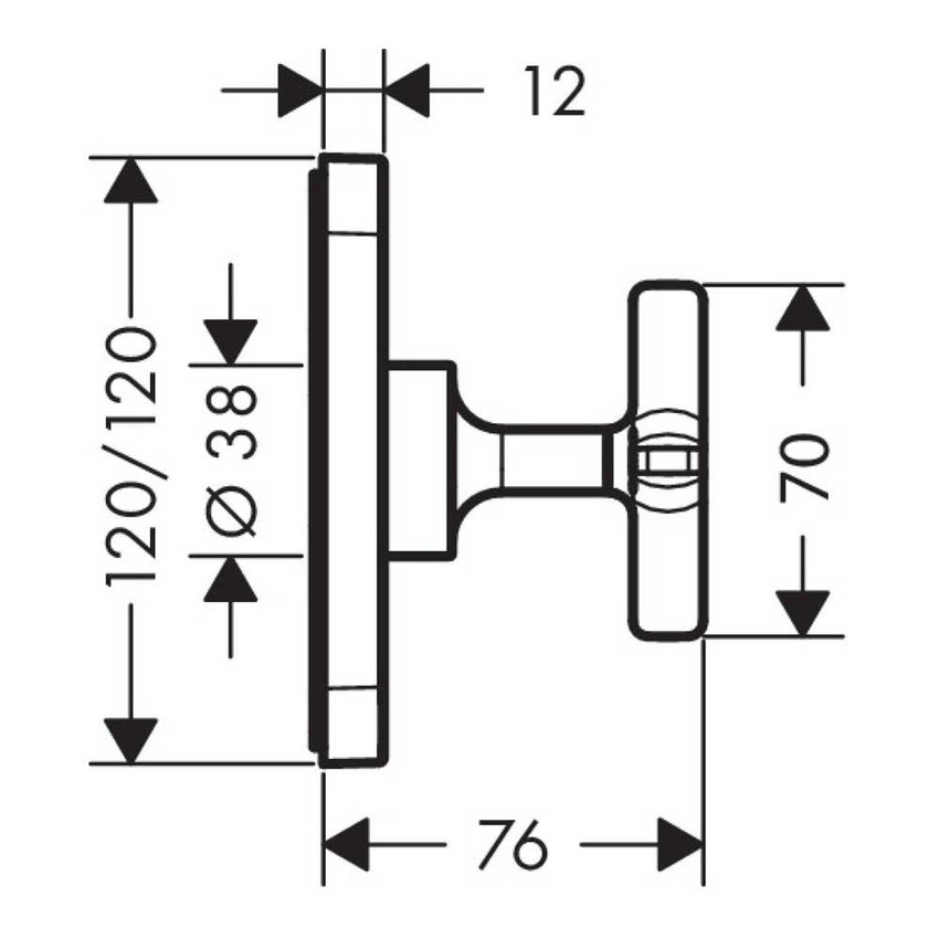 Immagine di Axor CITTERIO E valvola d'arresto 120/120, ad incasso, finitura cromo 36771000